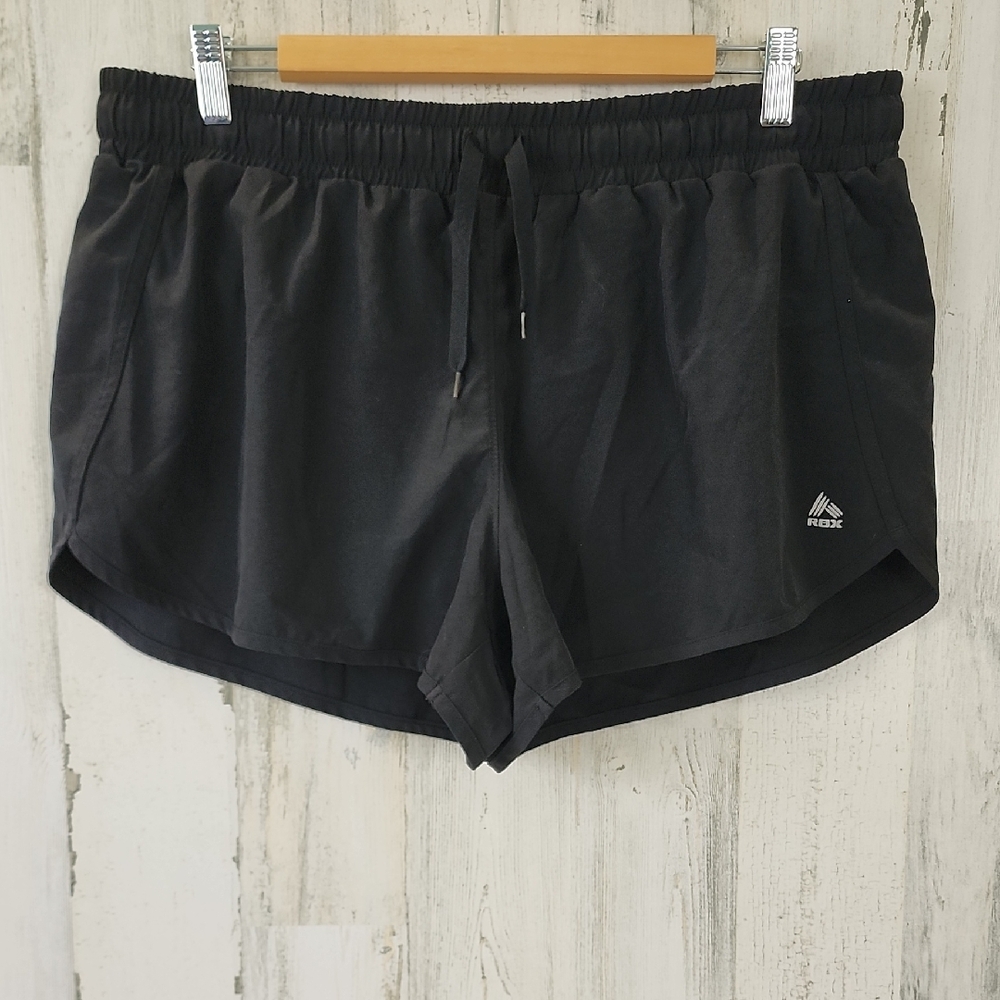 RBX Performance Black Athletic Run Shorts Builtin Liner Elastic Waist Size XL